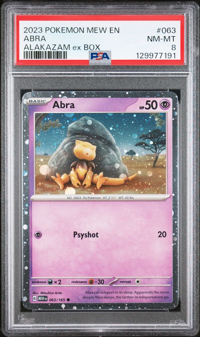 2023 #063 Abra PSA 8 Mew EN-151