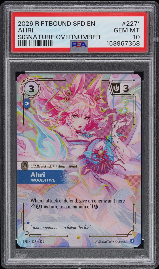 2026 #227* Ahri - Inquisitive PSA 10 Riftbound: League of Legends Sfd-Spiritforged