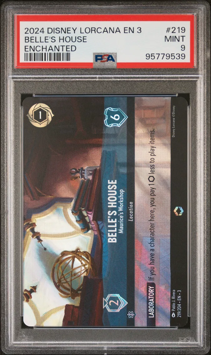 2024 #219 Belle's House - Maurice's Workshop PSA 9 Disney Lorcana EN 3-Into the Inklands