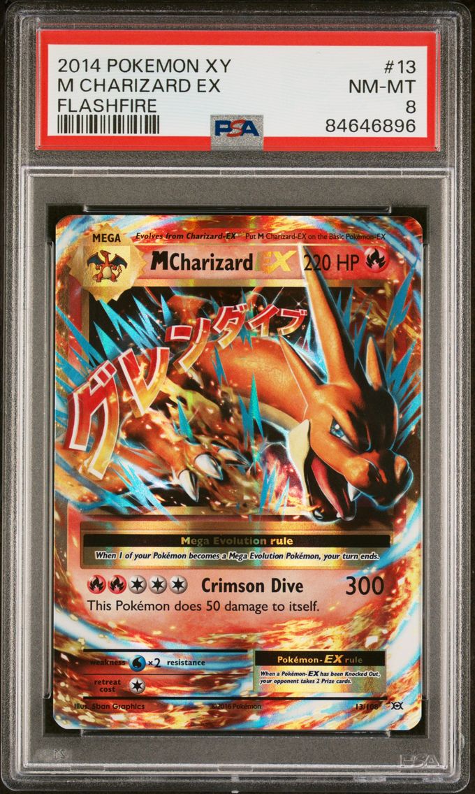 2014 #13 M Charizard EX PSA 8 XY Flashfire
