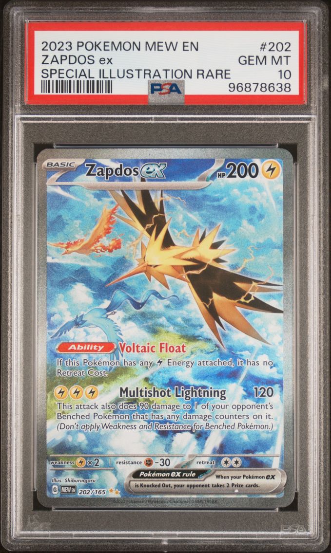 2023 \#202 Zapdos EX PSA 10 Mew EN-151