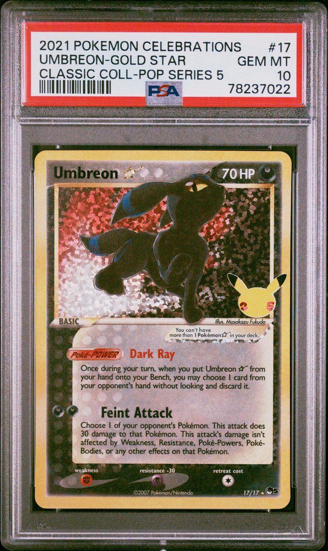 2021 #17 Umbreon-Gold Star PSA 10 Celebrations Classic Collection