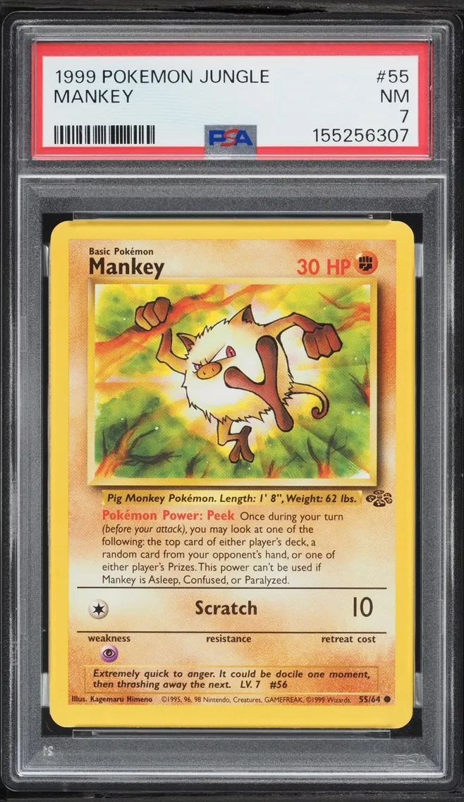1999 #55 Jungle Mankey NRMT PSA 7 Pokemon