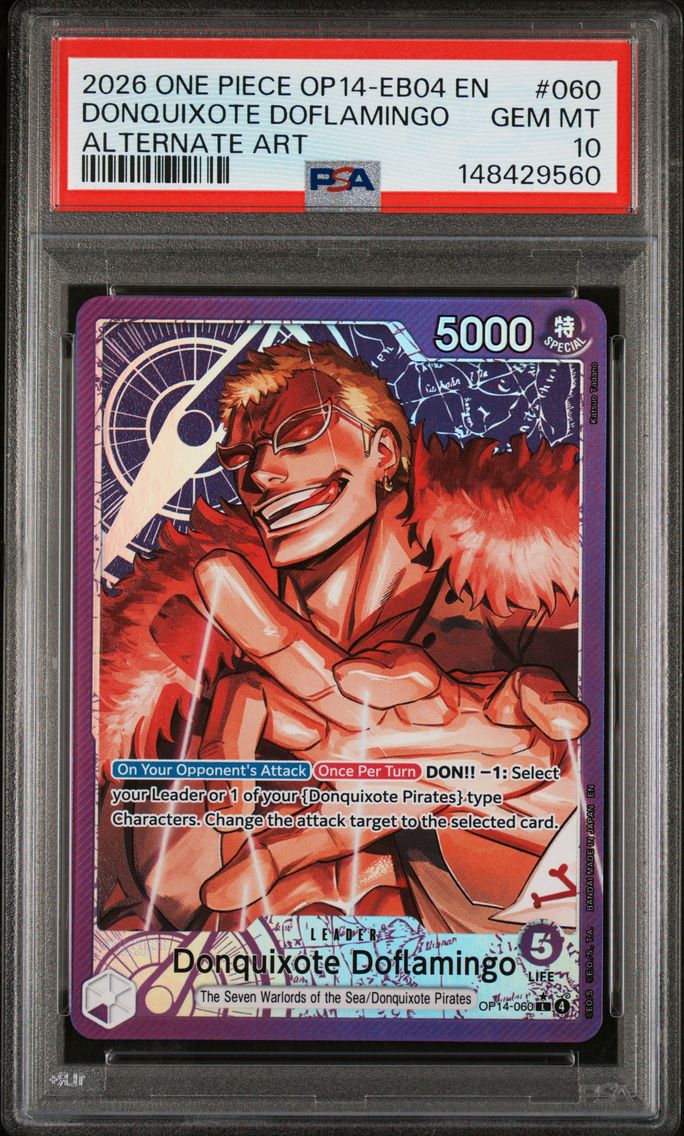 2026 #060 Donquixote Doflamingo PSA 10 One Piece OP14-EB04-the Azure Sea's Seven