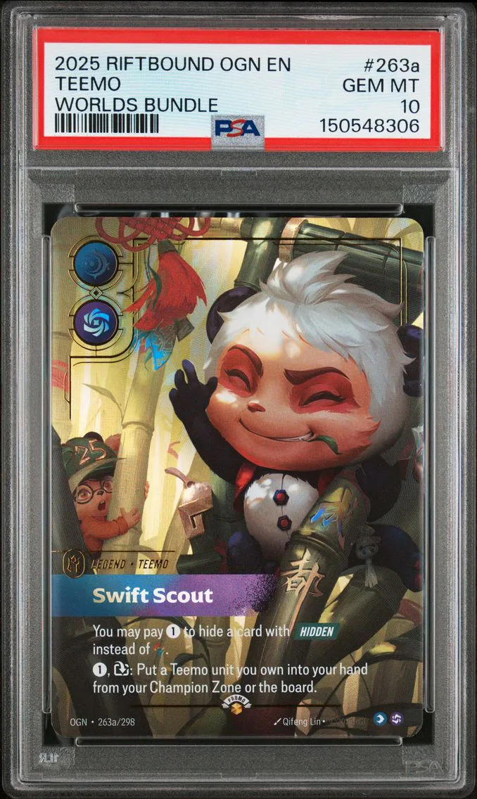 2025 #263a Teemo - Swift Scout PSA 10 Riftbound: League of Legends Ogn-Origins
