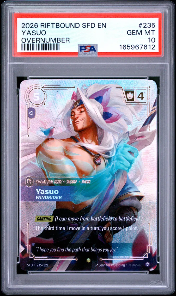 2026 #235 Yasuo - Windrider PSA 10 Riftbound: League of Legends Sfd-Spiritforged