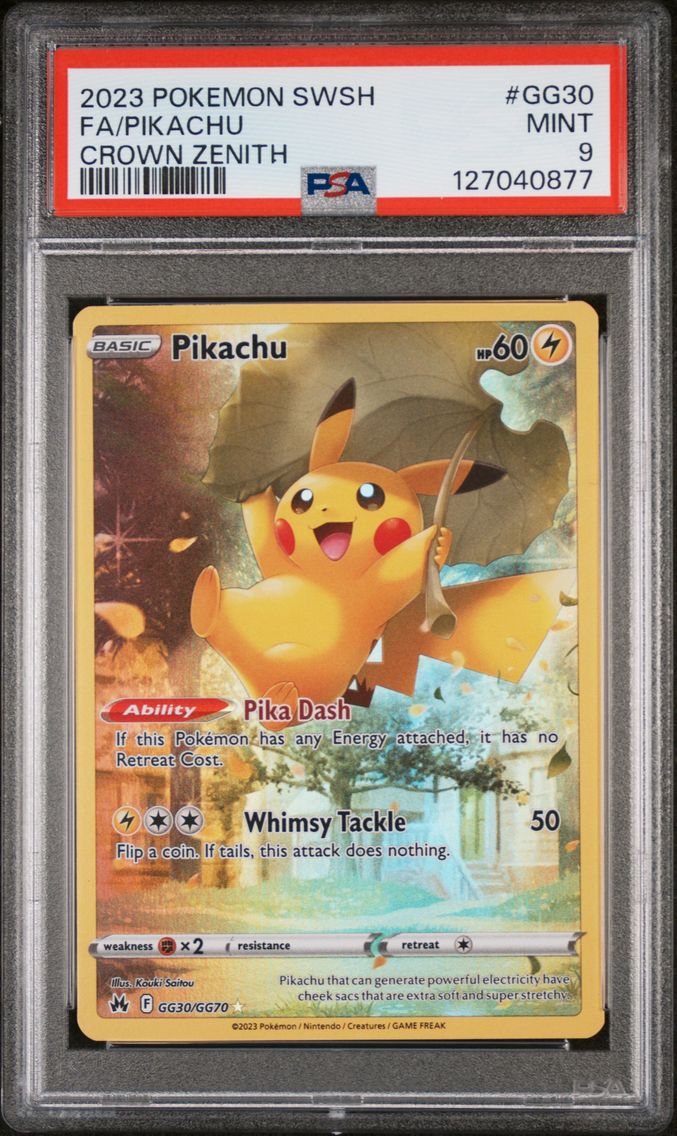 2023 #GG30 Full Art/Pikachu PSA 9 Sword and Shield Crown Zenith Pokemon