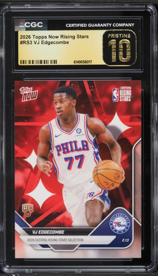 2026 Topps Now Rising Stars VJ Edgecombe ROOKIE #RS3 CGC 10 PRISTINE