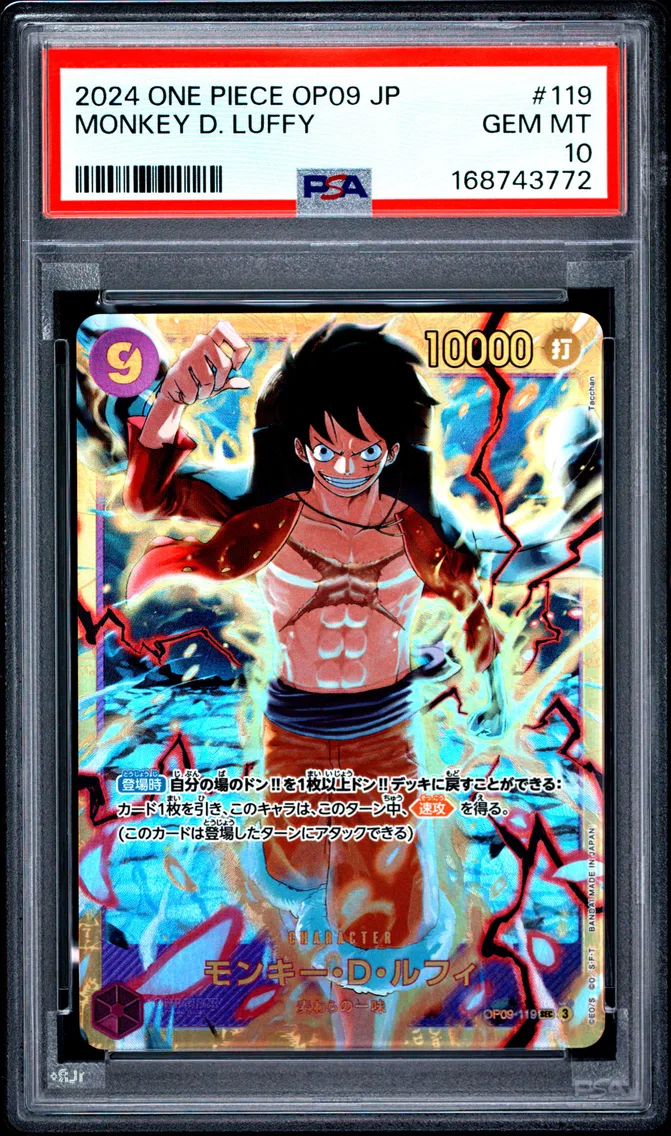 2024 #119 Monkey D. Luffy PSA 10 One Piece Japanese OP09-Emperors in the New World