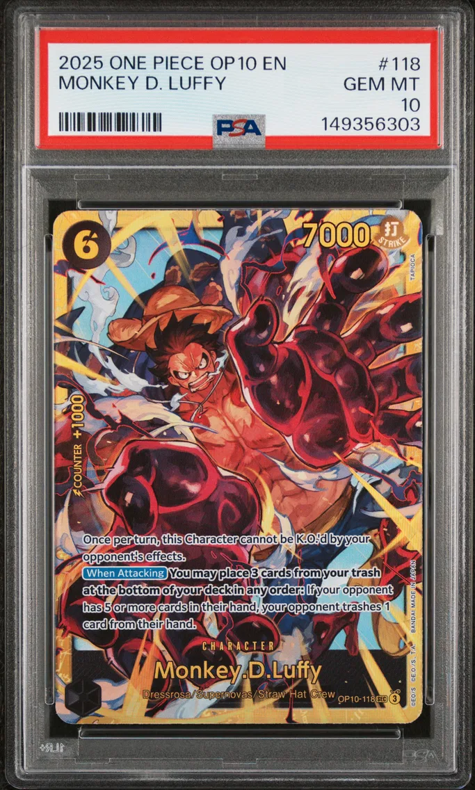 2025 #118 Monkey D. Luffy PSA 10 One Piece OP10-Royal Blood