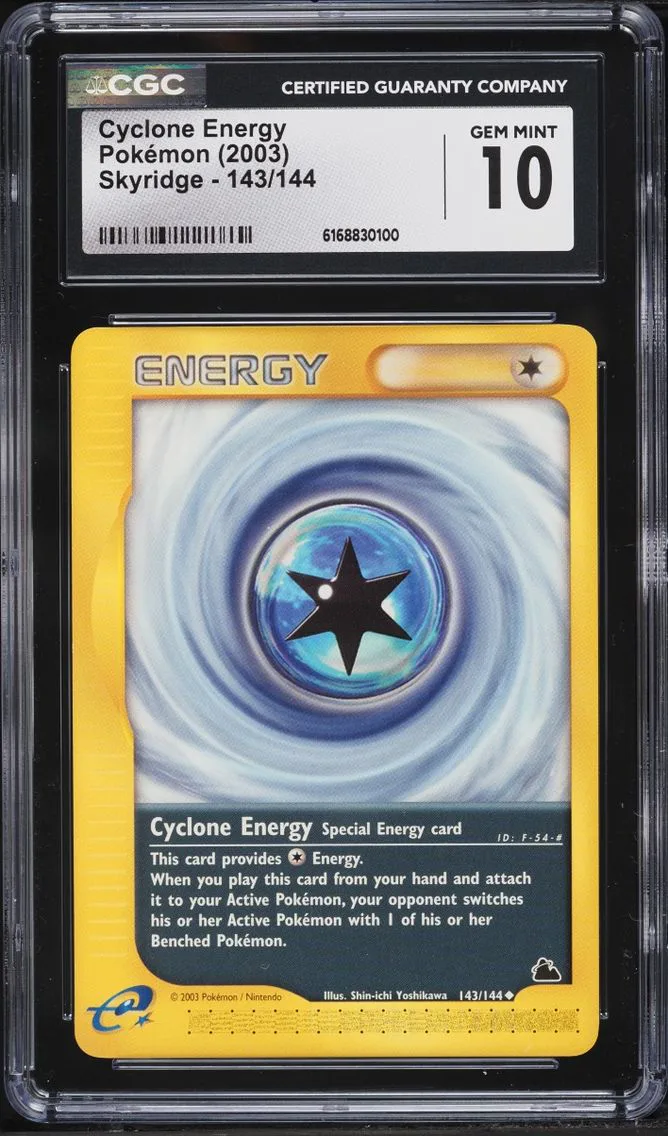 2003 Skyridge - English Pokemon Skyridge Cyclone Energy #143/144 CGC 10