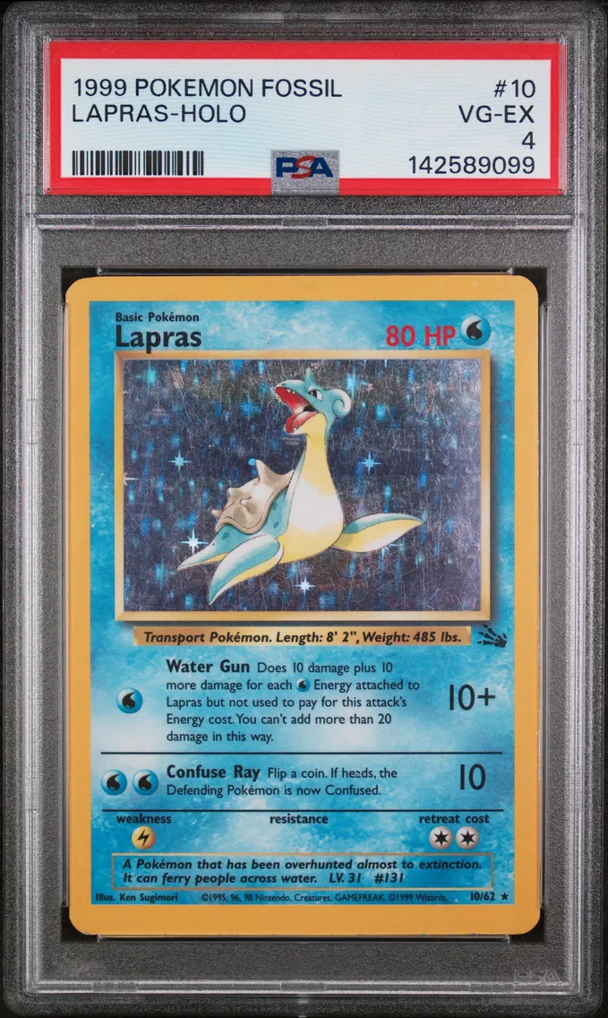 1999 #10 Lapras-Holo PSA 4 Fossil