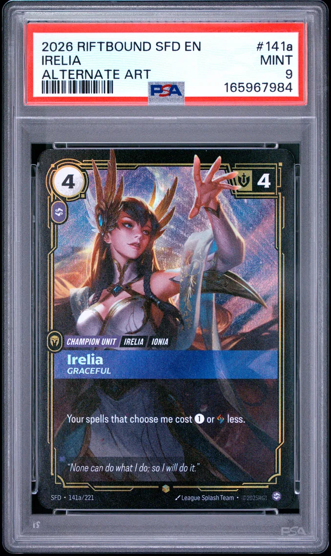 2026 #141a Irelia - Graceful PSA 9 Riftbound: League of Legends Sfd-Spiritforged