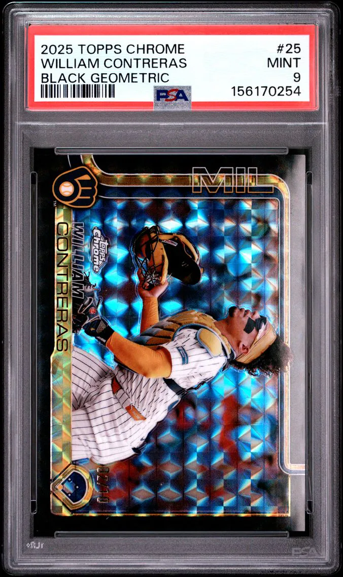 2025 #25 William Contreras PSA 9 Topps Chrome
