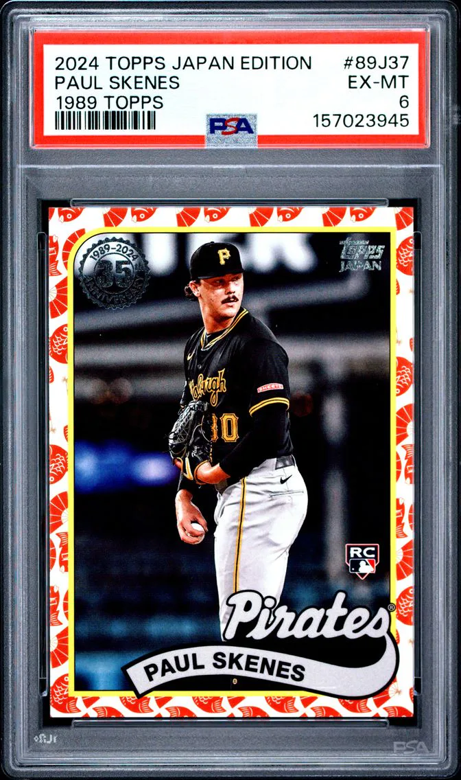 2024 #89J37 PAUL SKENES PSA 6 Topps Baseball Japan Edition 1989 Topps