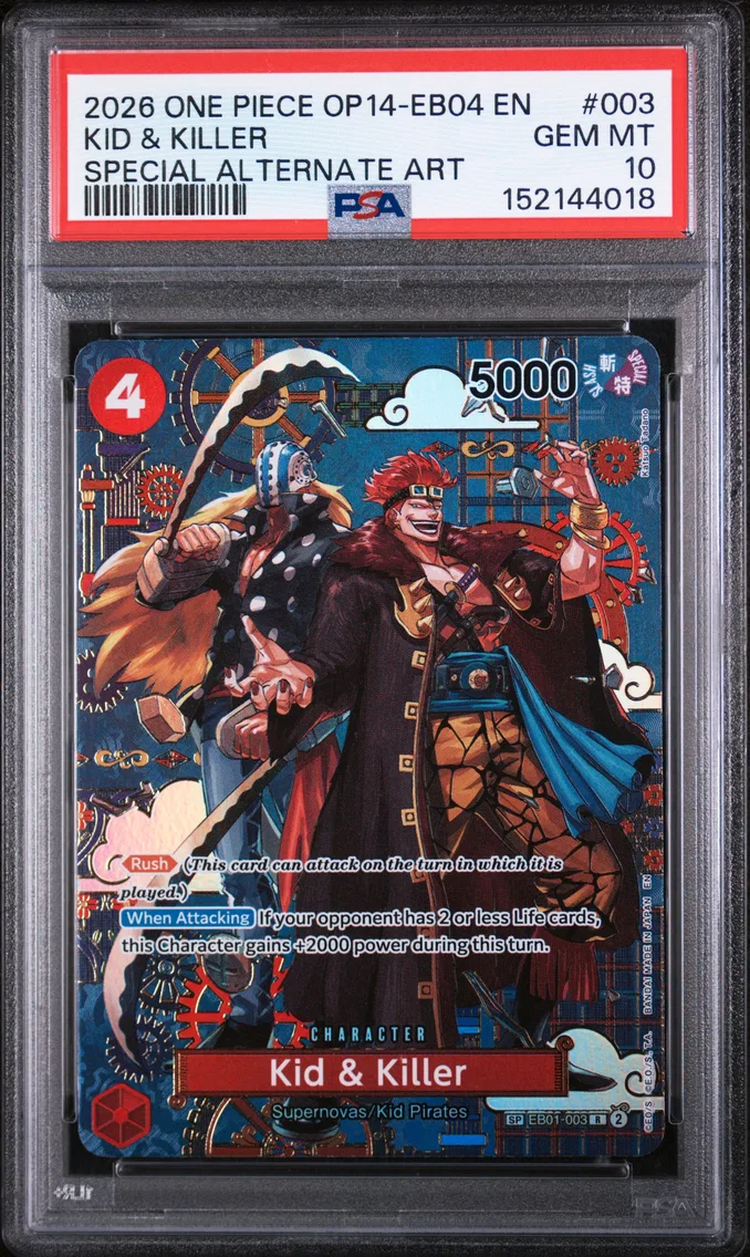 2026 #003 Kid & Killer PSA 10 One Piece OP14-EB04-the Azure Sea's Seven