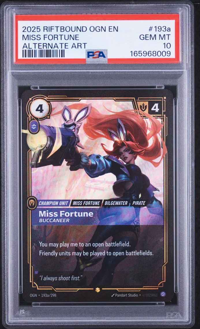 2025 #193a Miss Fortune - Buccaneer PSA 10 Riftbound: League of Legends Ogn-Origins