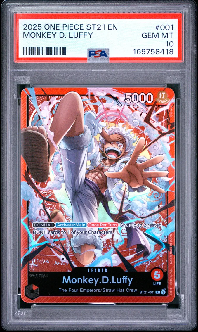 2025 #001 Monkey D. Luffy PSA 10 One Piece Starter Deck ST21-EX Gear 5