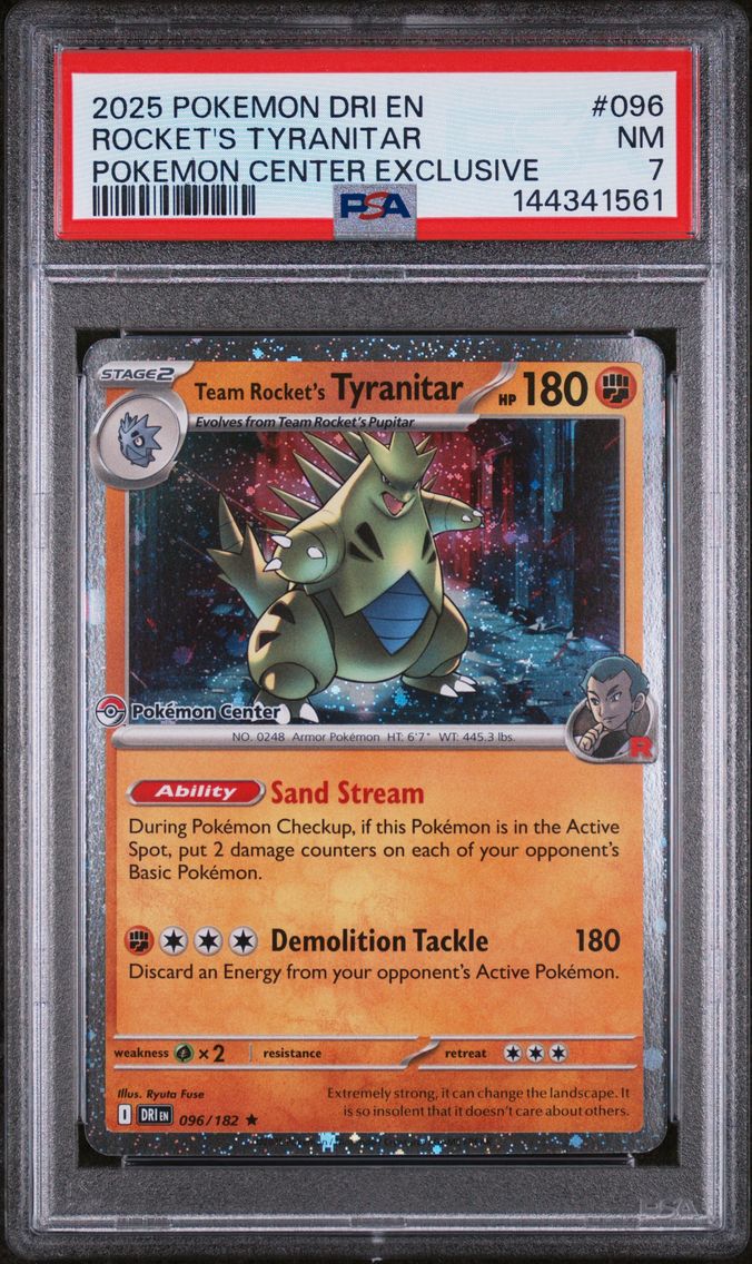 2025 #096 Team Rocket's Tyranitar PSA 7 Dri EN-Destined Rivals