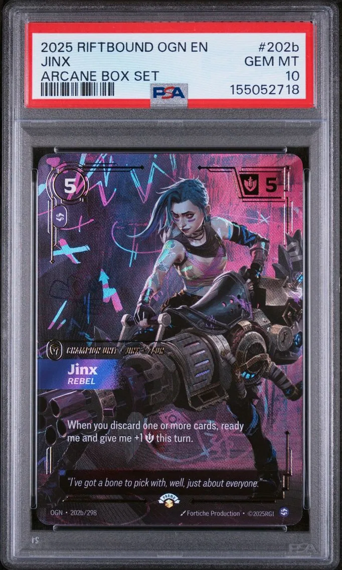2025 #202b Jinx - Rebel PSA 10 Riftbound: League of Legends Ogn-Origins