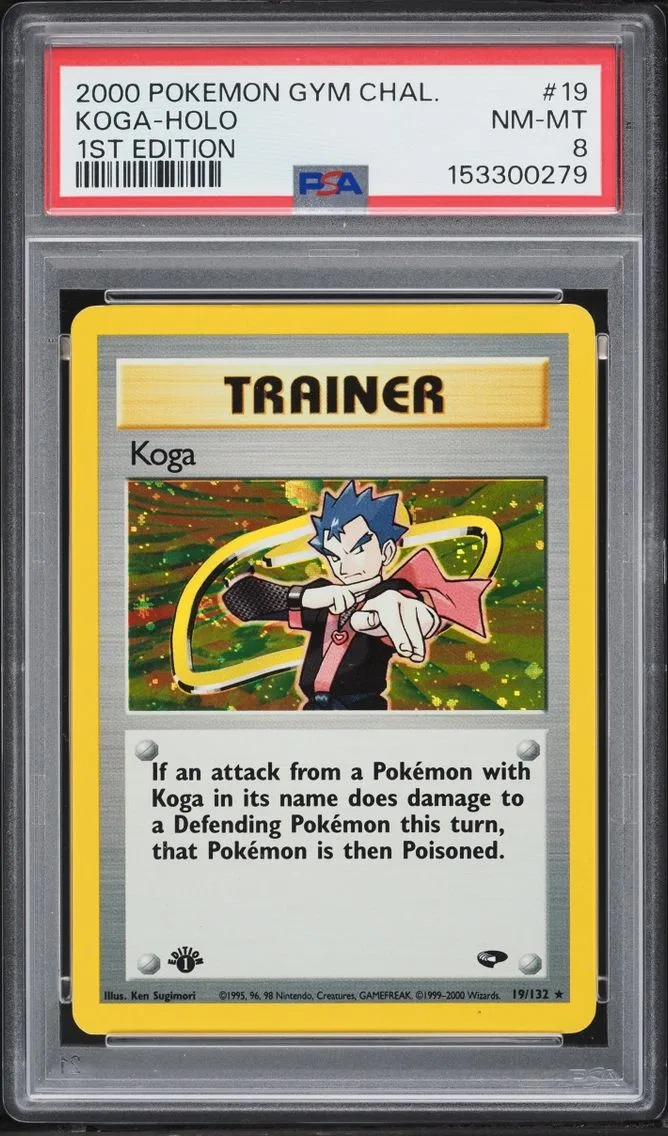 2000 Pokemon Gym Challenge Holo 1st Edition Koga #19 PSA 8 NM-MT