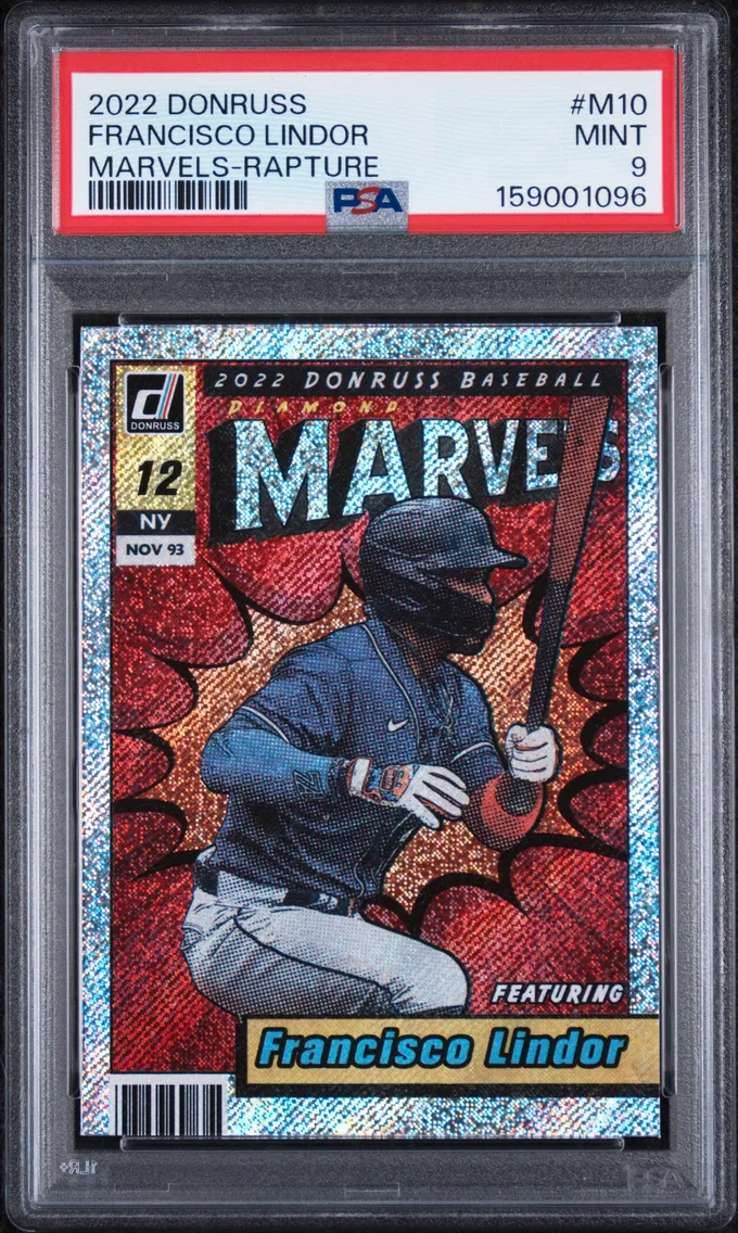 2022 #M10 Francisco Lindor PSA 9 Panini Donruss Marvels