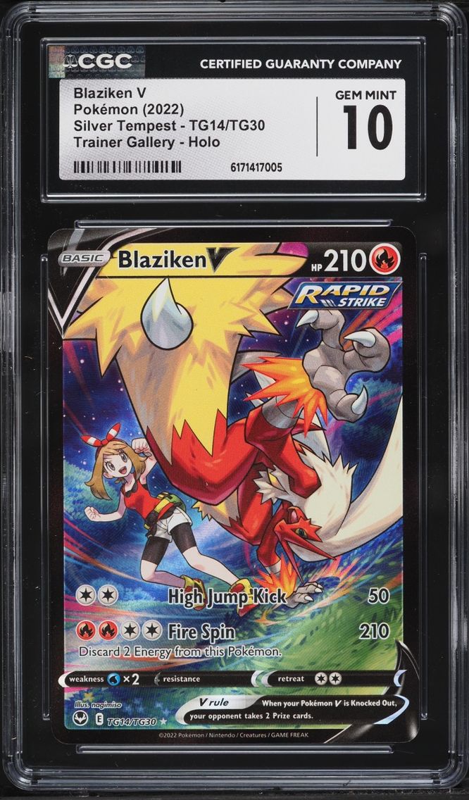 2022 Pokemon Sword & Shield Silver Tempest Trainer Gallery CHR Blaziken V #TG14 CGC 10 GEM MINT