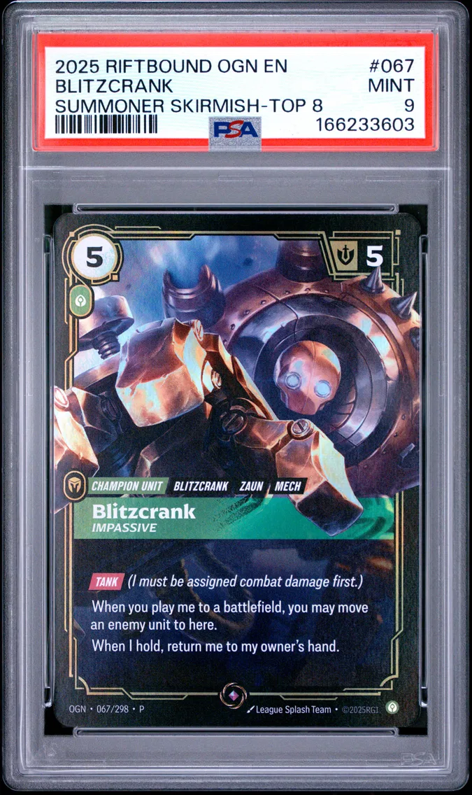 2025 #067 Blitzcrank - Impassive PSA 9 Riftbound: League of Legends Ogn-Origins