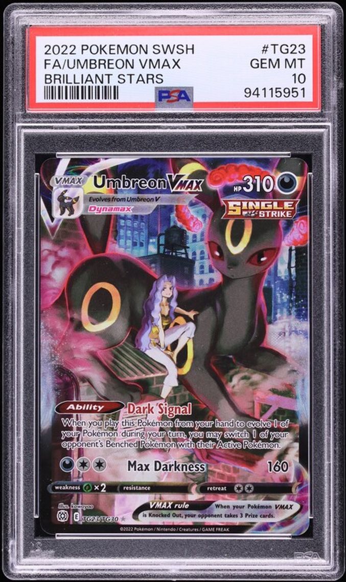 2022 #TG23 Umbreon VMAX PSA 10 Pokemon Sword & Shield Brilliant Stars Full Art