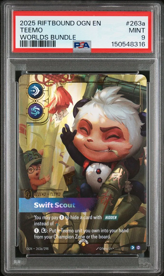 2025 #263a Teemo - Swift Scout PSA 9 Riftbound: League of Legends Ogn-Origins