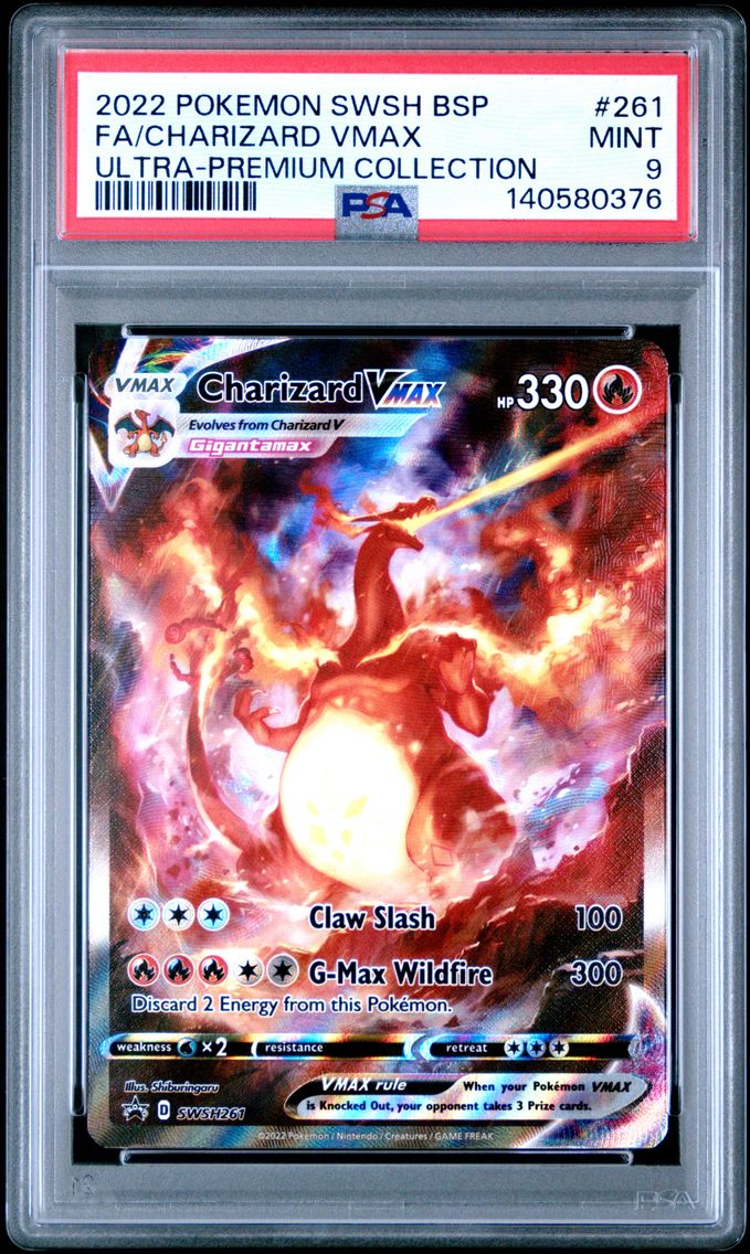 2022 #261 Full Art/Charizard Vmax PSA 9 Swsh Black Star Promo Pokemon