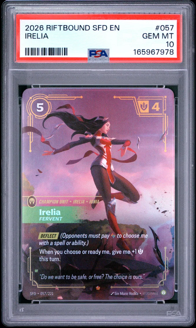 2026 #057 Irelia - Fervent PSA 10 Riftbound: League of Legends Sfd-Spiritforged
