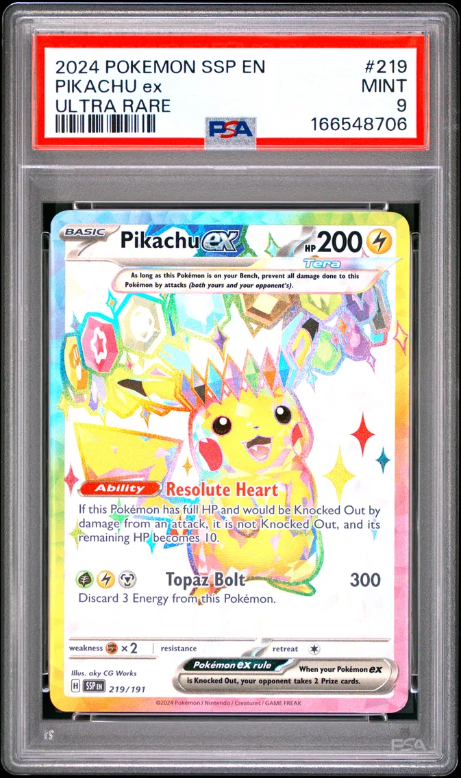 2024 Pokemon Ssp EN-Surging Sparks Pikachu EX Ssp EN-Surging Sparks #219 PSA 9