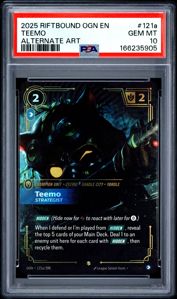 2025 #121a Teemo - Strategist PSA 10 Riftbound: League of Legends Ogn-Origins