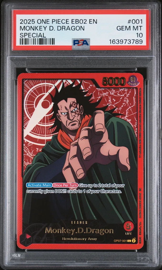 2025 #001 Monkey D. Dragon PSA 10 One Piece EB02-Extra Booster -Anime 25th Collection-
