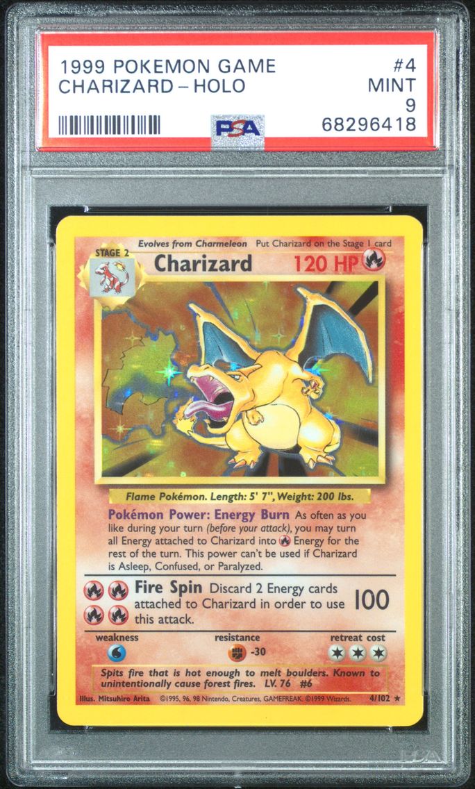1999 #4 Charizard-Holo PSA 9 Gam