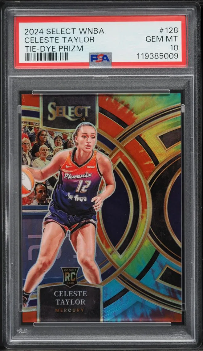 2024 Select WNBA Premier Tie-Dye Prizm Celeste Taylor ROOKIE /25 #128 PSA 10 GEM MINT