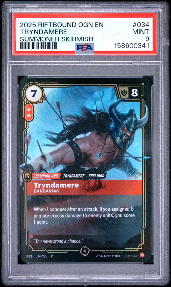 2025 #034 Tryndamere - Barbarian PSA 9 Riftbound: League of Legends Ogn-Origins