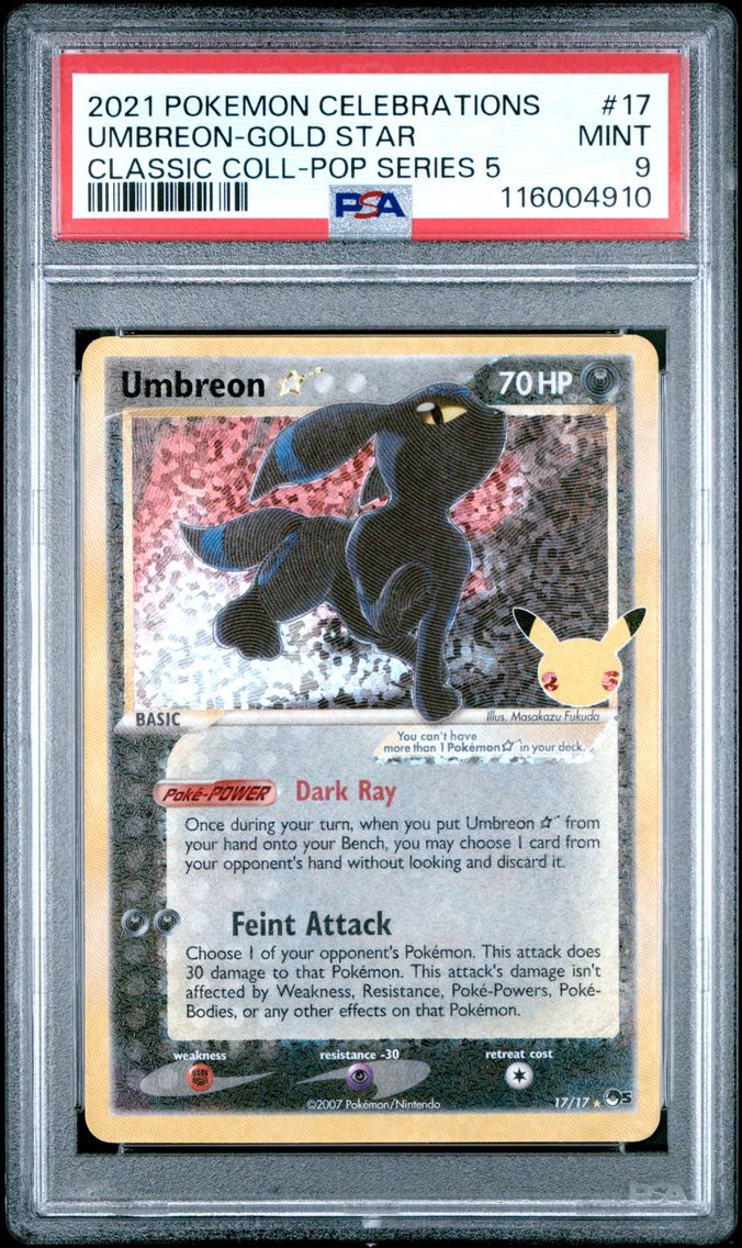 2021 #17 Umbreon-Gold Star PSA 9 Celebrations Classic Collection
