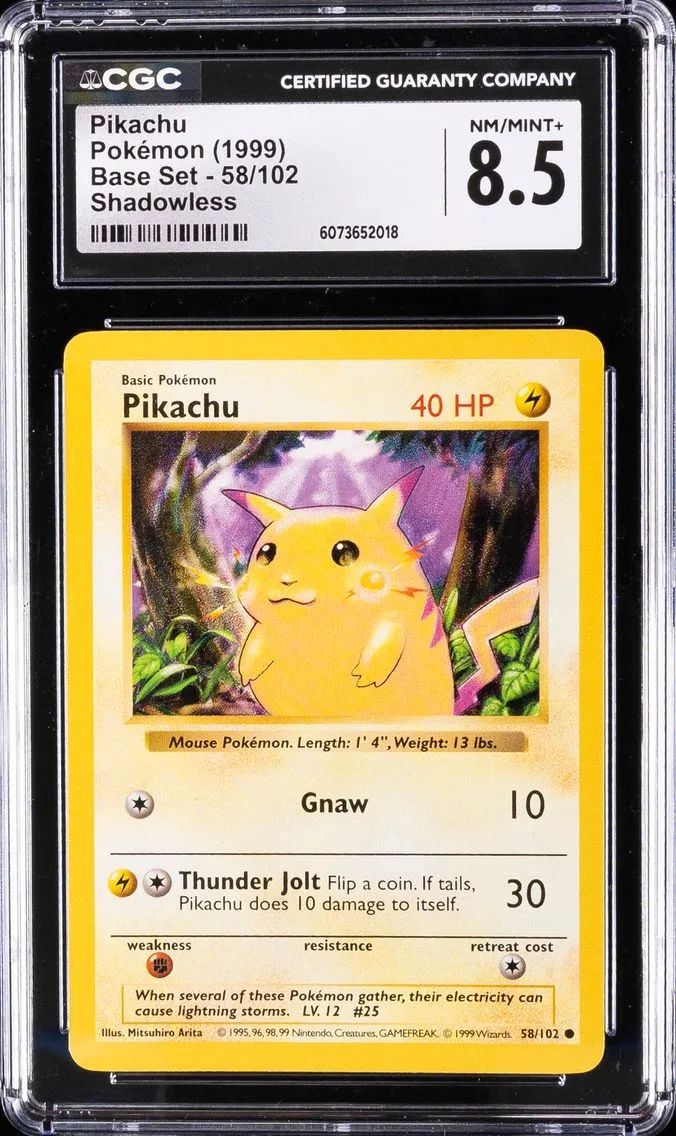 1999 #58 Pikachu CGC 8.5 Game Pokemon