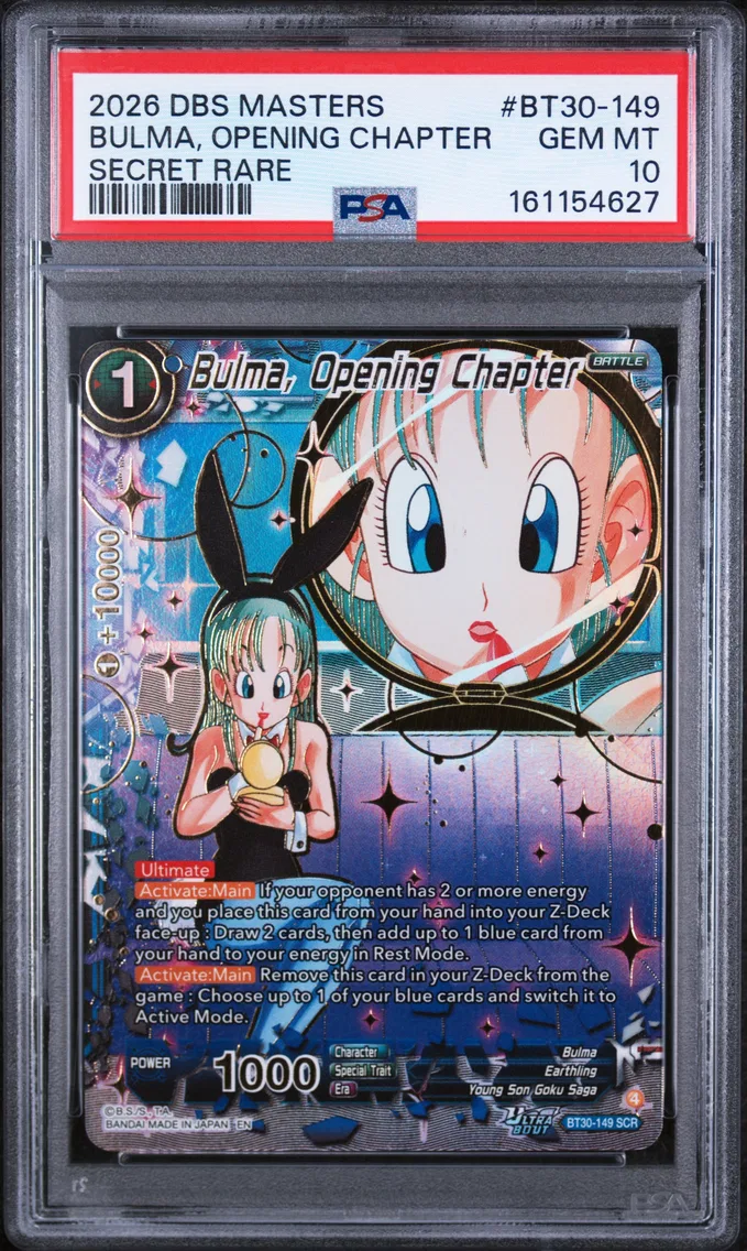 2026 #BT30-149 Bulma, Opening Chapter PSA 10 Dragon Ball Super Card Game Masters Series 30 Three Glorious Fighters