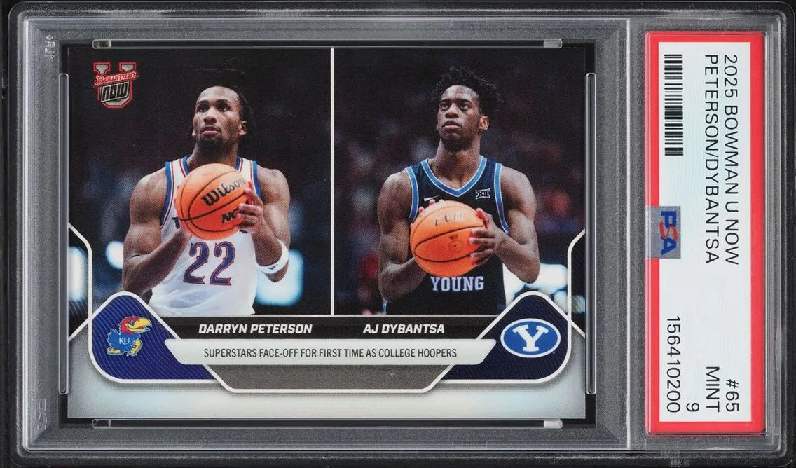 2025 Bowman University Now Darryn Peterson & AJ Dybantsa ROOKIE #65 PSA 9 MINT