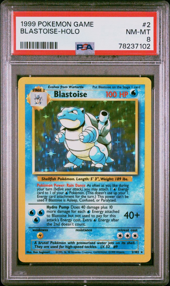 1999 #2 Blastoise-Holo PSA 8 Gam