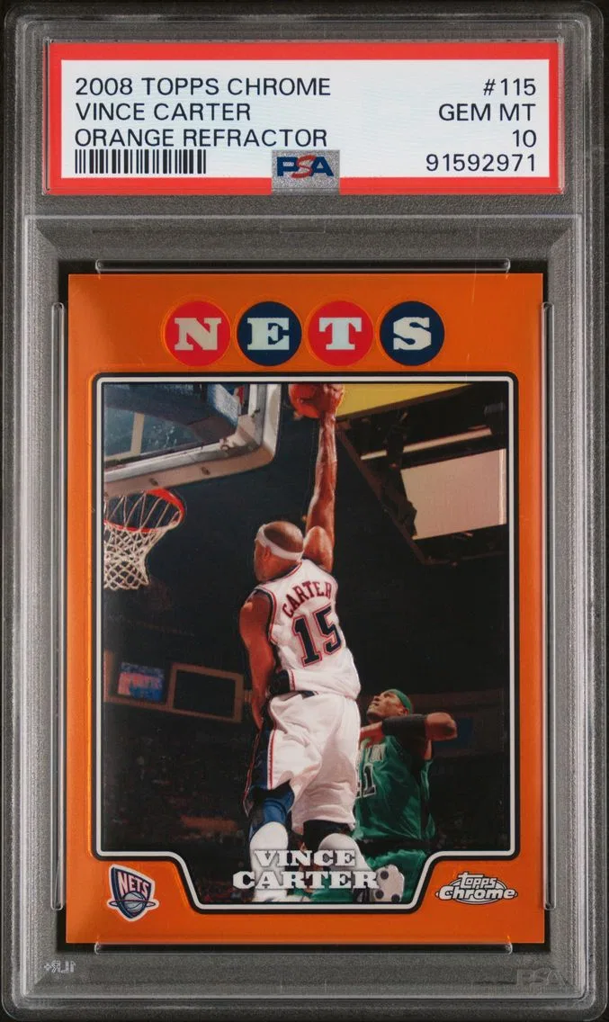 2008 #115 Vince Carter PSA 10 Topps Chrome