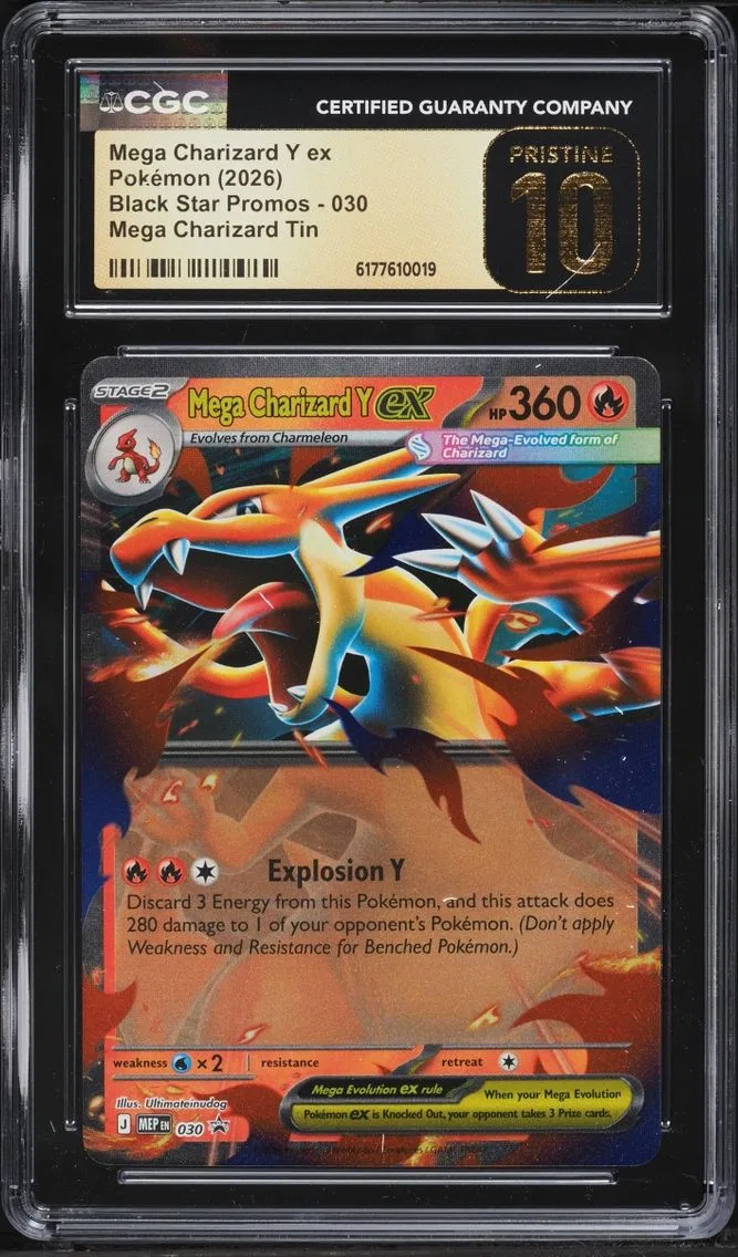 2026 Pokemon Mega Evolution Black Star Promo Tin Mega Charizard Y ex #30 CGC 10 PRISTINE