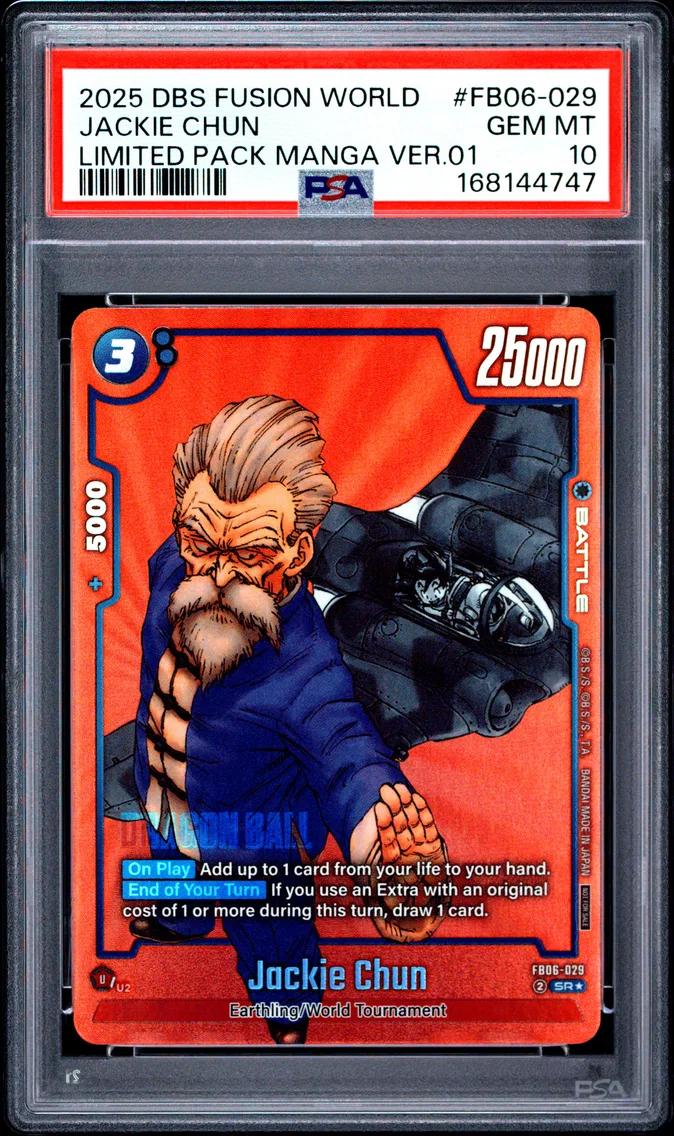 2025 #FB06-029 Jackie Chun PSA 10 Dragon Ball Super Card Game Fusion World Limited Pack Manga Version 01