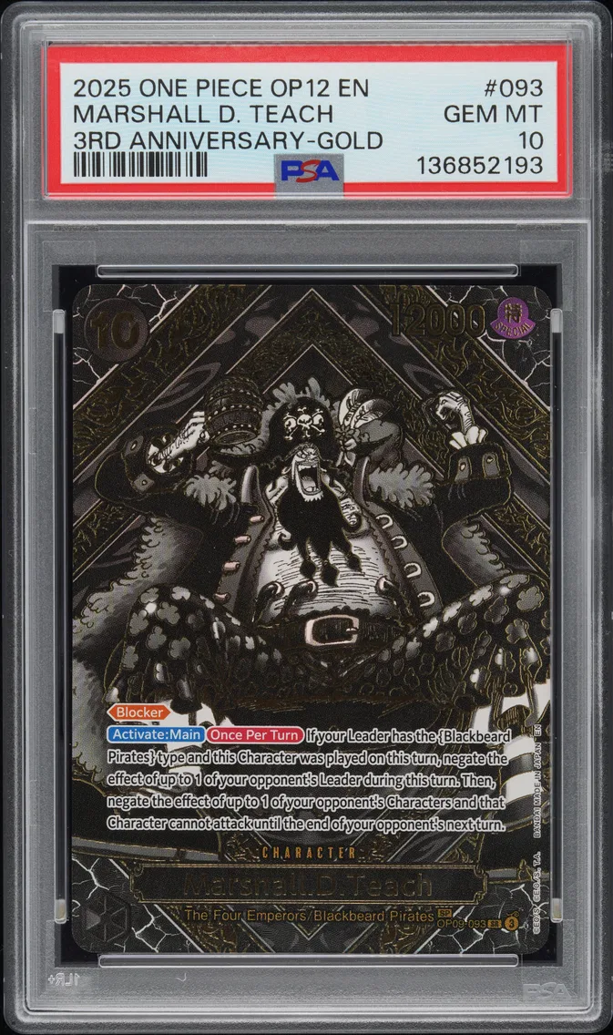 2025 #093 Marshall D. Teach PSA 10 One Piece OP12-Legacy of the Master