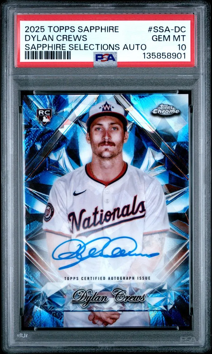 2025 #SSA-DC Dylan Crews PSA 10 Topps Chrome Sapphire Sapphire Selections Autographs