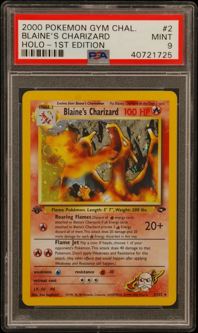 2000 #2 Blaine's Charizard PSA 9