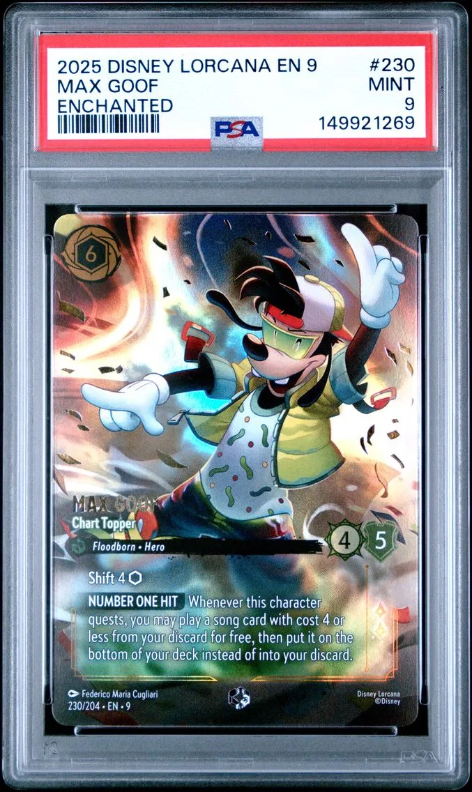 2025 #230 Max Goof - Chart Topper PSA 9 Disney Lorcana EN 9-Fabled
